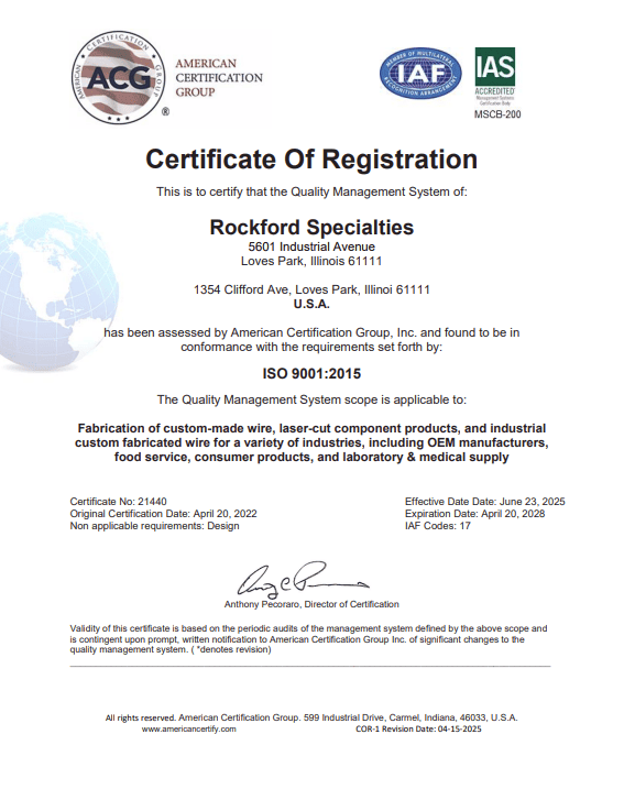 ISO 9001:2015 Certificate of Registration
